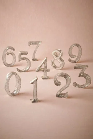Mercury Glass Table Numbers