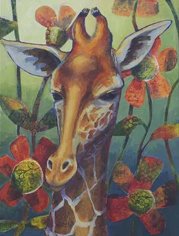 Giraffe 18x24 Acrylic on Canvas. Copyright 2014 Kim T. Richards. All rights reserved.
