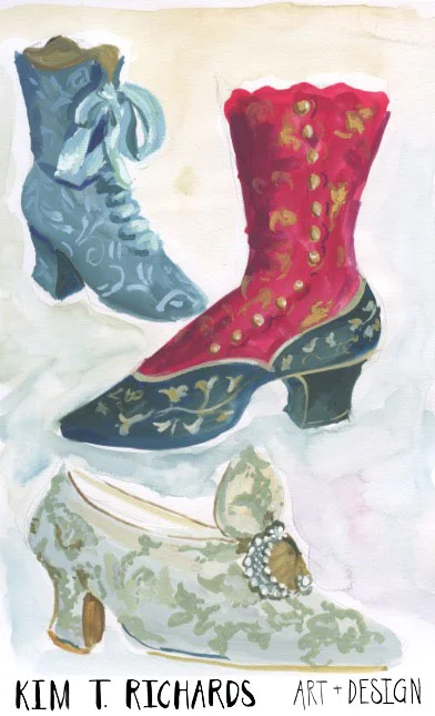 Vintage shoes sketchbook page from November 2015.