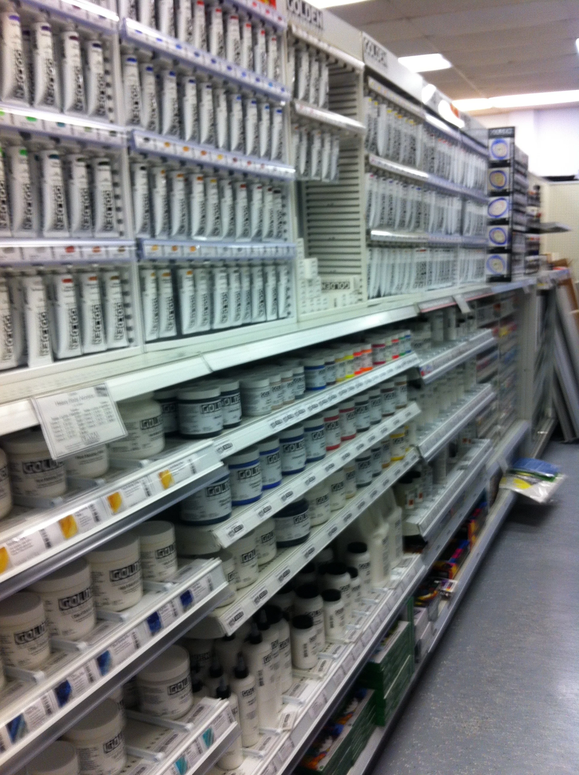 the acrylic paint aisle at my local art supply store