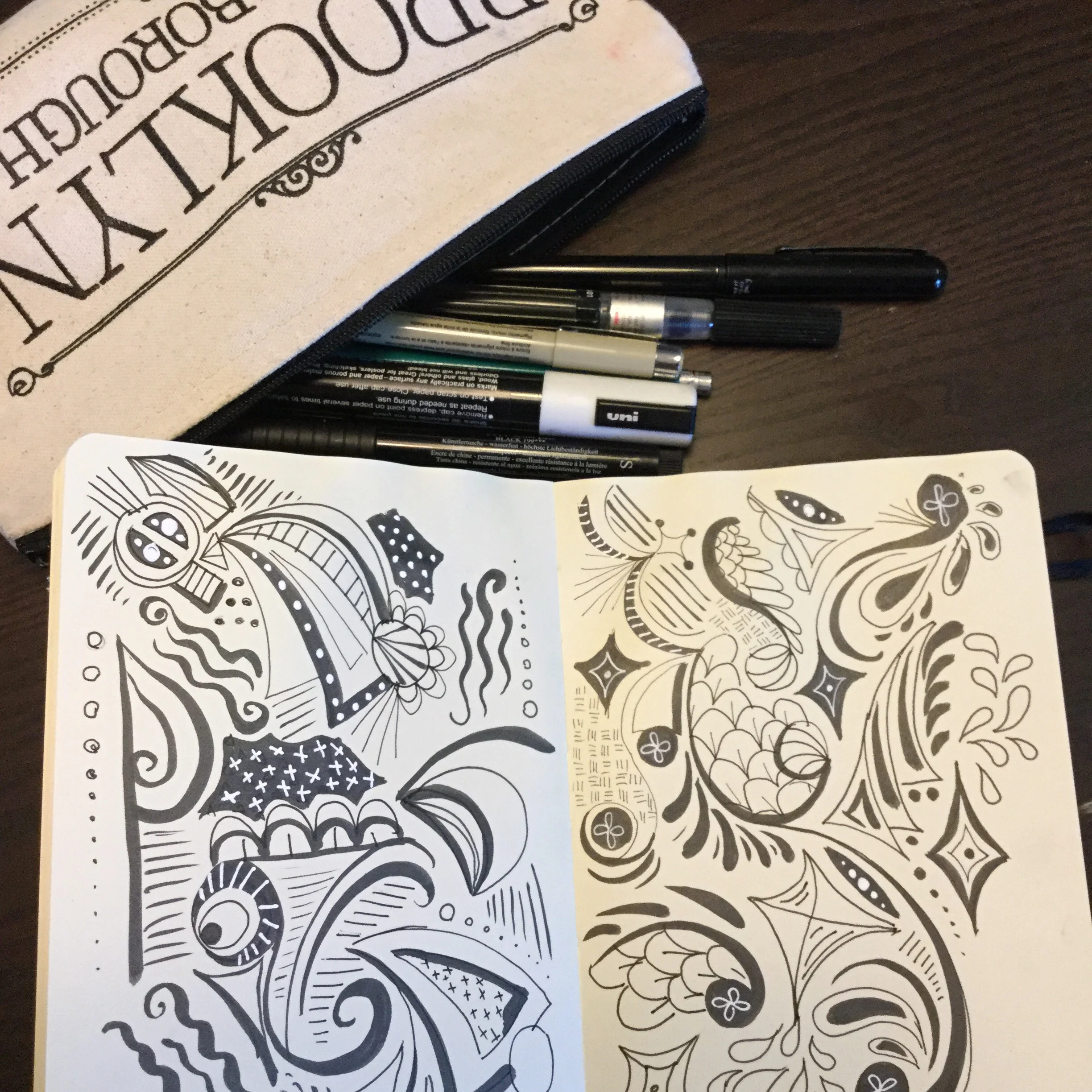 While my son is doing his homework, I sit next to him and doodle. I am available if he needs help, but I get to sneak in a few extra minutes for creativity for myself. 