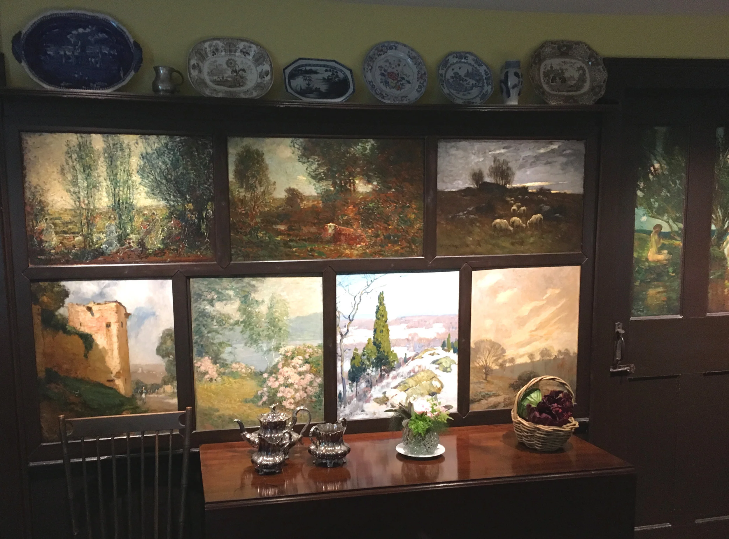 some of the painted panels in the dining room.