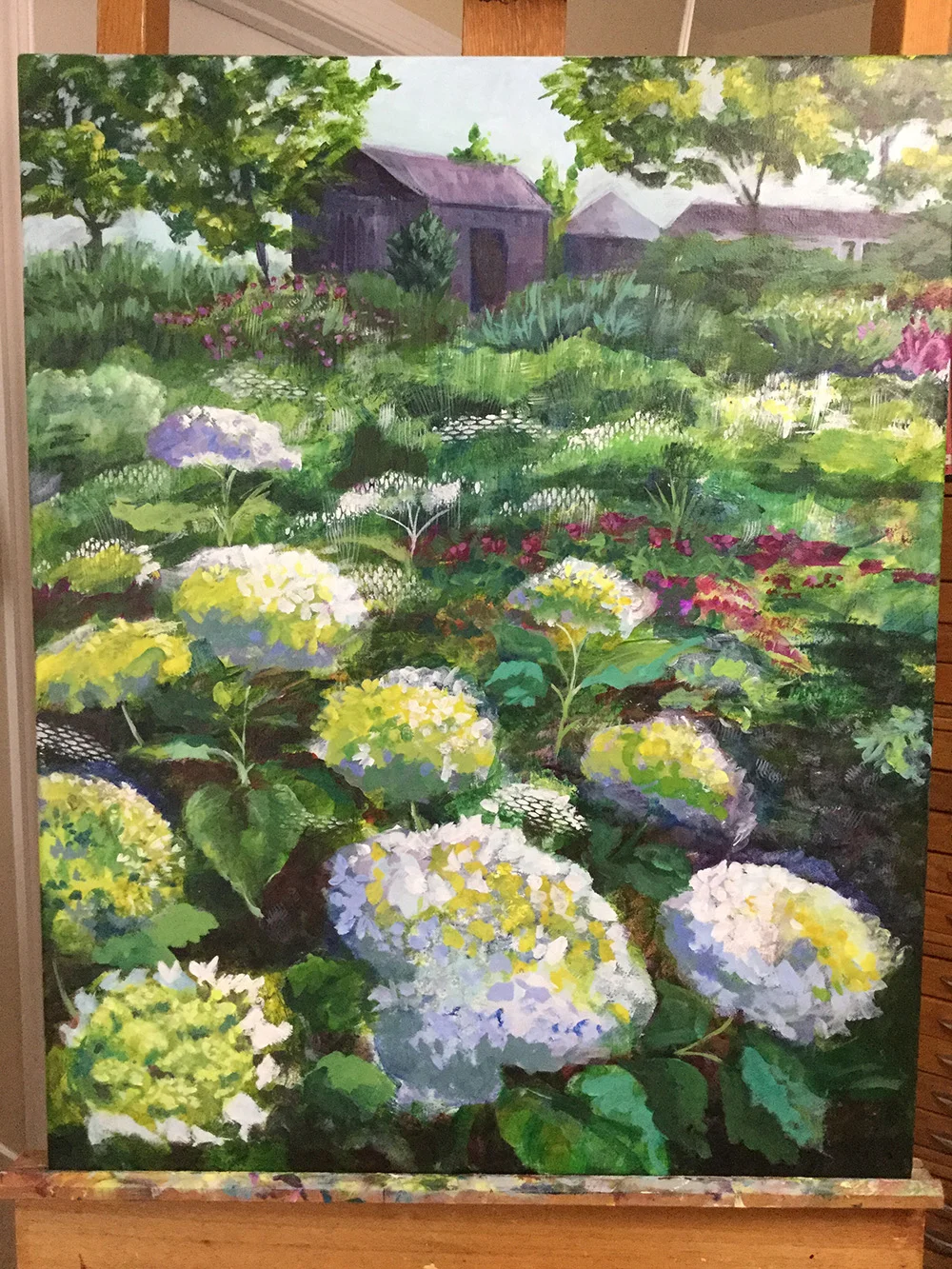 refining and defining the flowers.