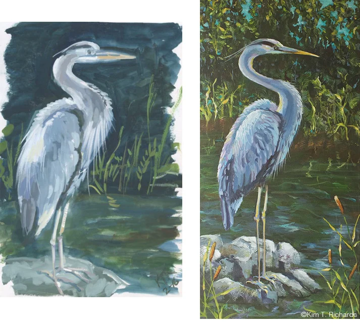 My painting "Standing Silent" was inspired by a sketch in my sketchbook. You never know which sketches will inspire a larger and more thought out painting.