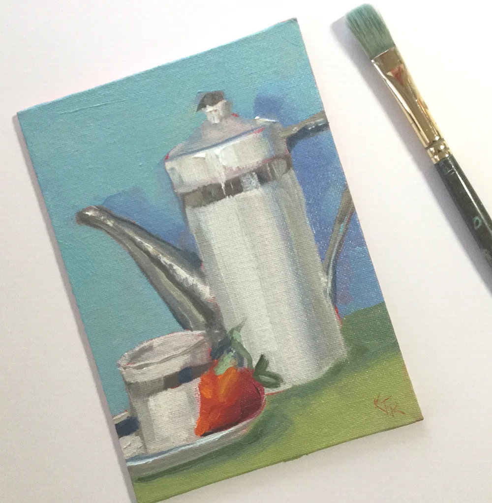 Nanny’s Demitasse 5 x 7” oil on canvas panel