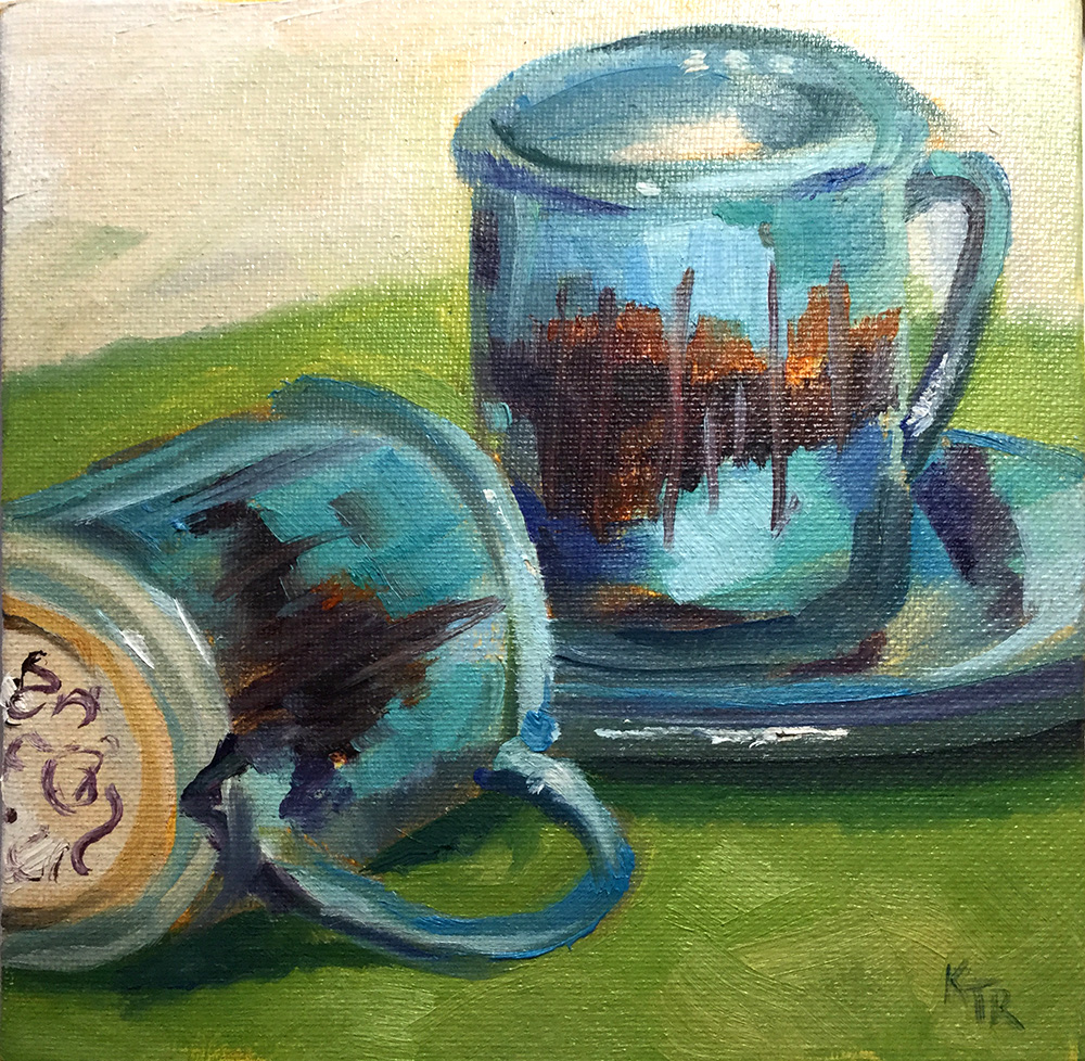 Cafe Orvietto 6 x 6 oil on canvas panel