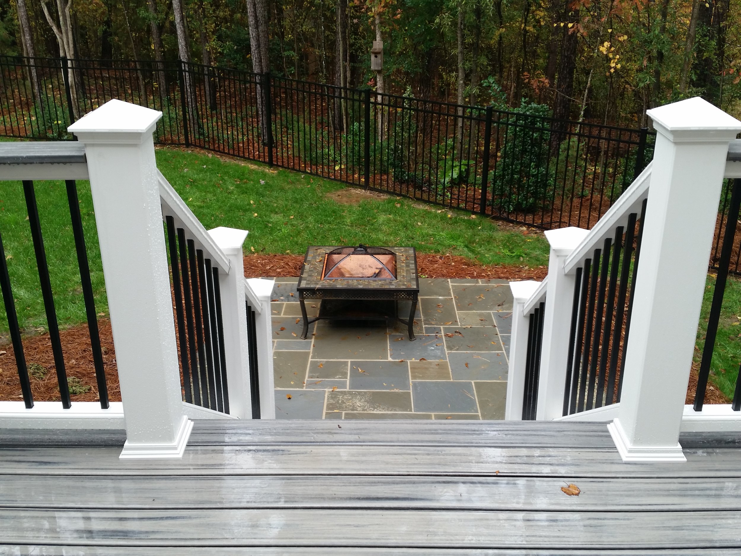 Classic Screened Porch With Trex Deck And Bluestone Patio — Deckscapes