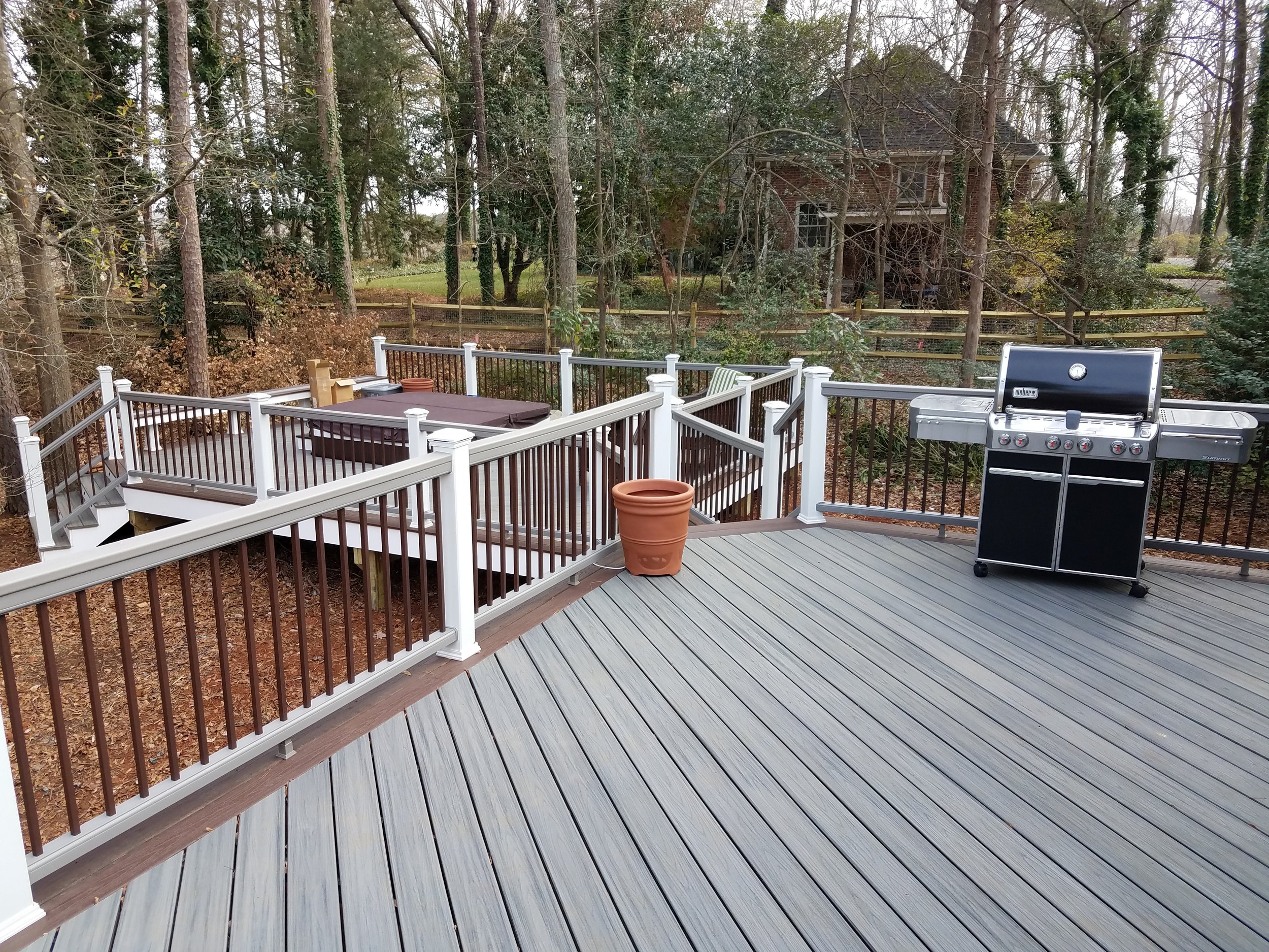 Trex Deck with Hot Tub and Golf Course View.