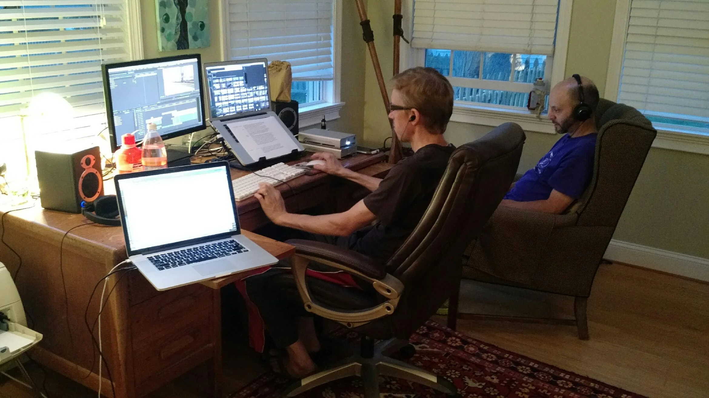 Brad and Jacob, getting it done in the editing suite. 