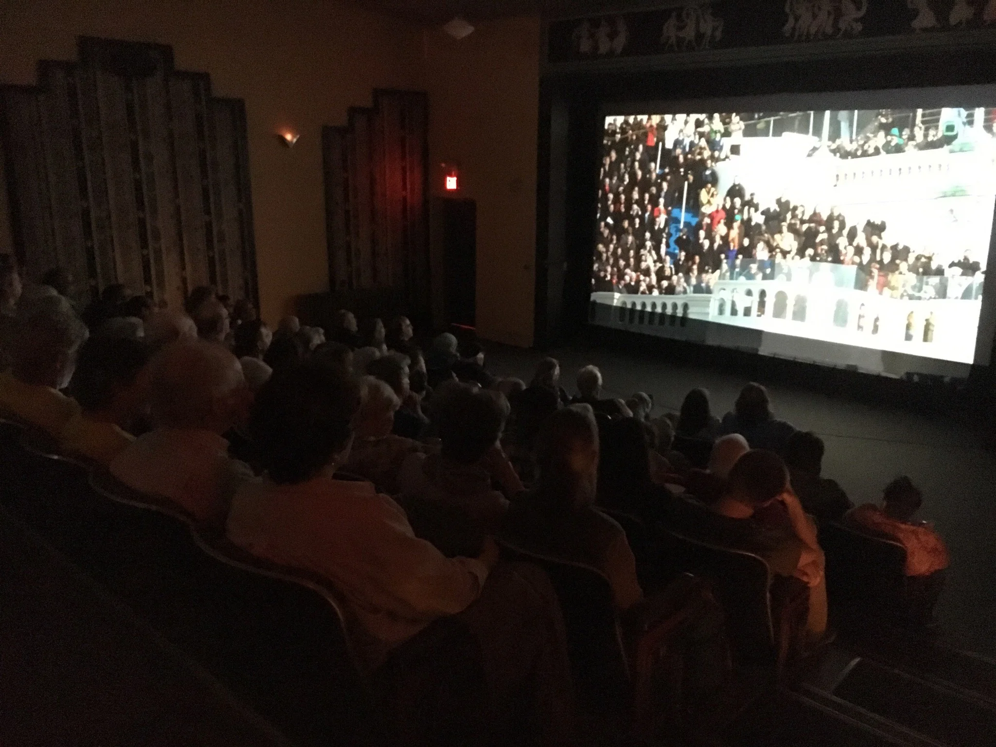 A sold out audience in Brattleboro's stunning (and historic) Latchis Theater .
