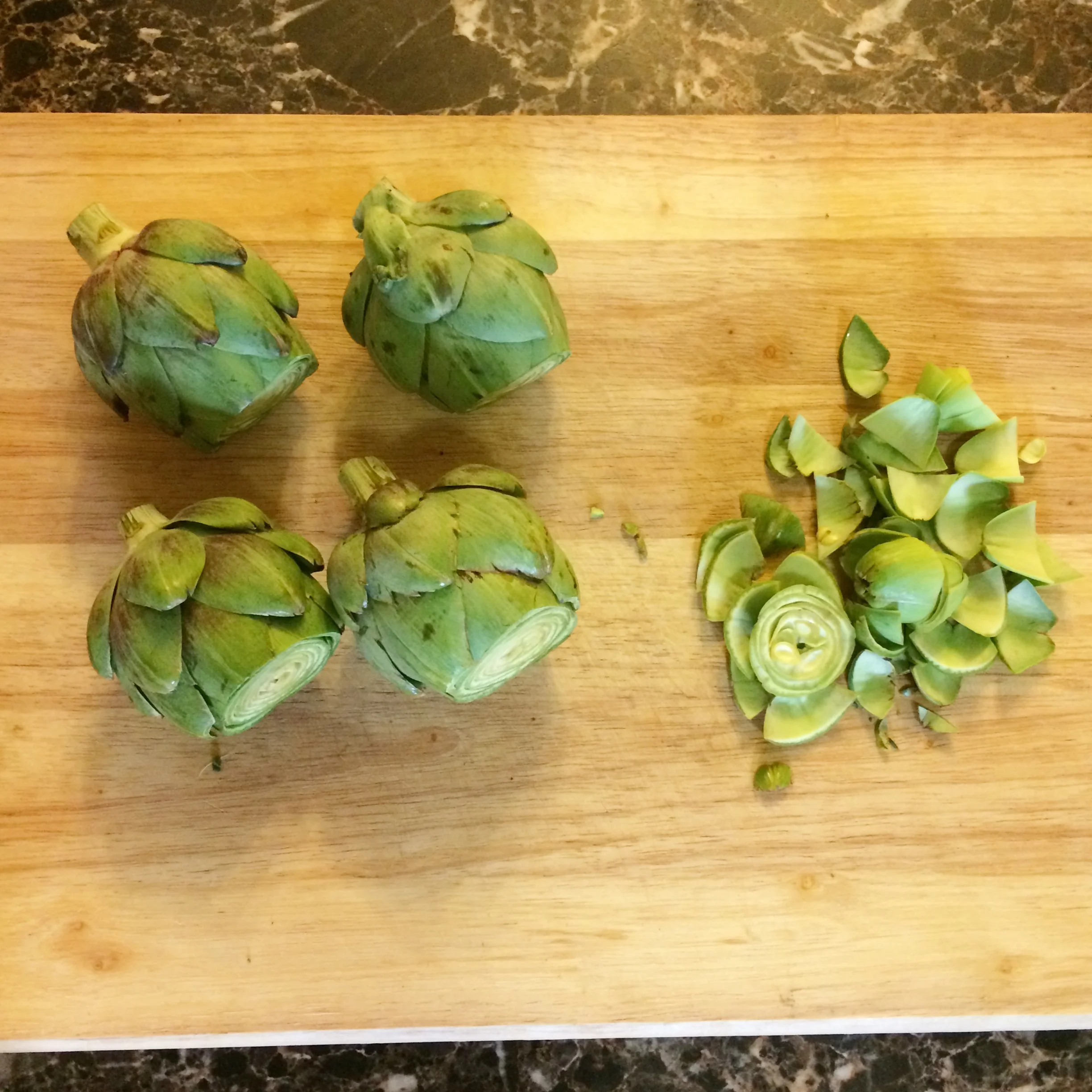 Stems trimmed and tops cut off.