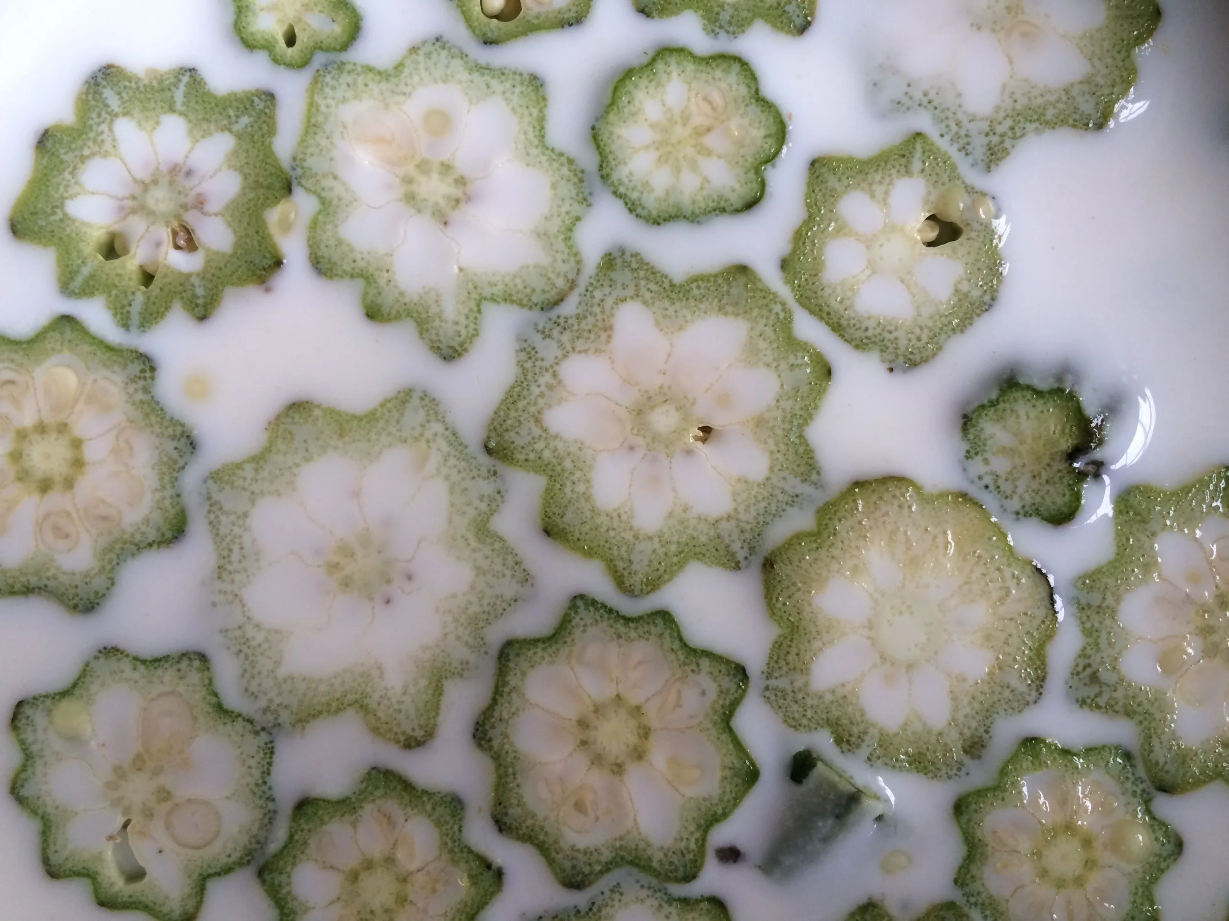 these were the prettiest! After draining the okra they became very gooey.