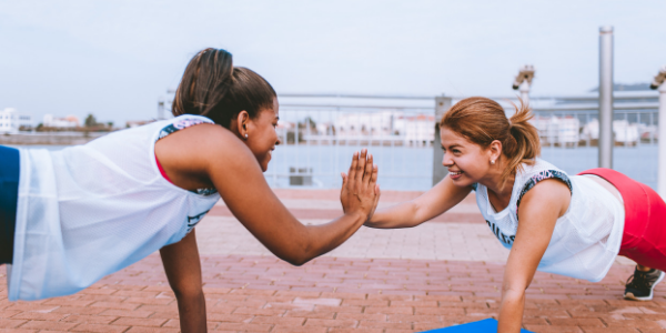 PCOS diet and exercise weight loss exercise with a friend