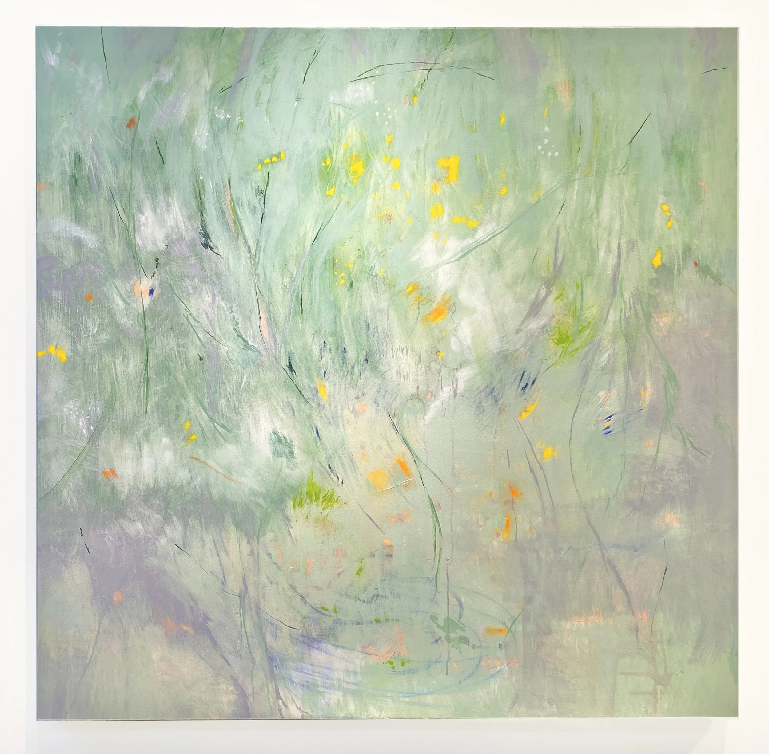 For the new year, 2024, Oil, ink and oil pastel in canvas, 50 x 50 inches