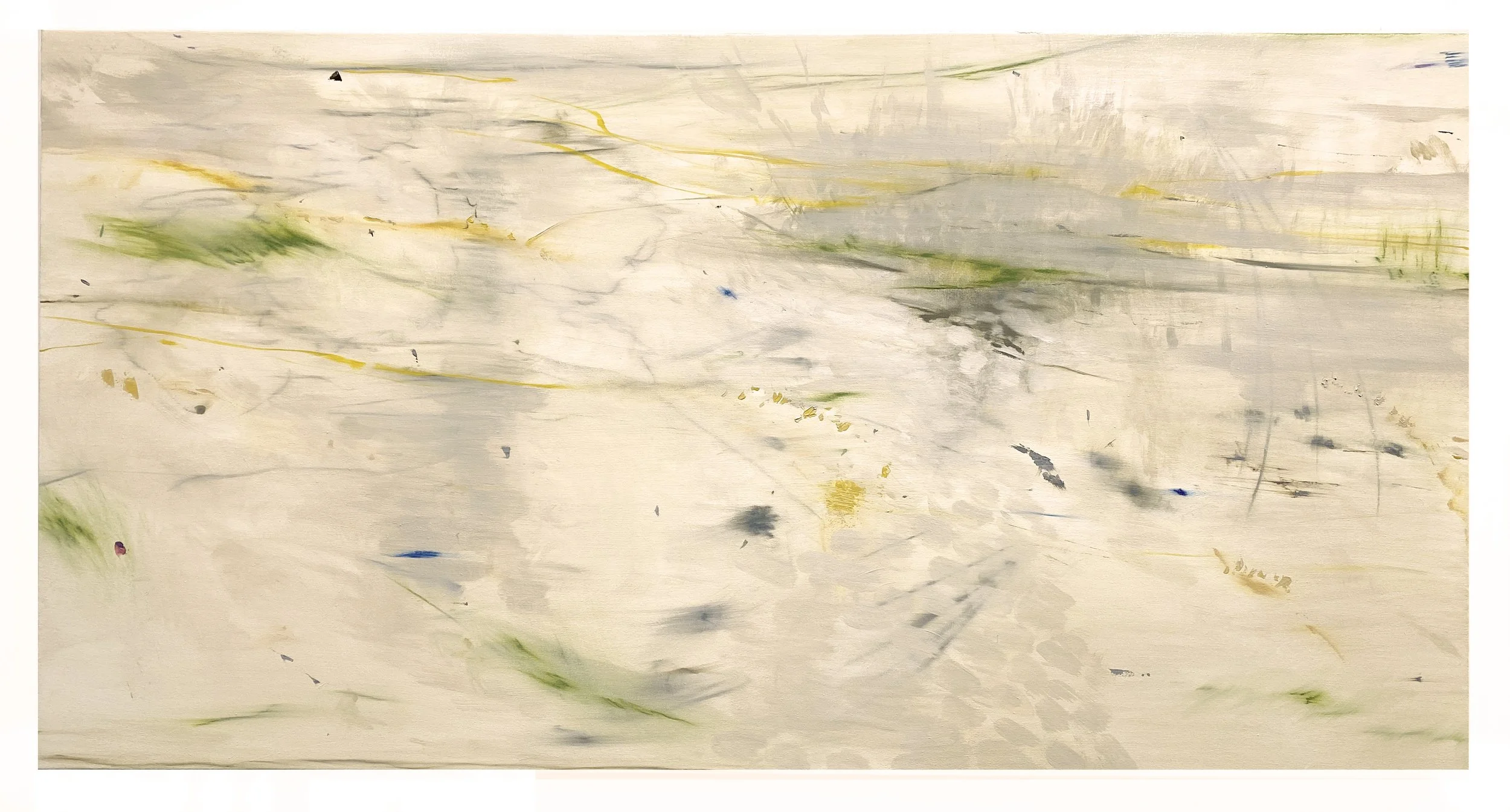 Ochres yellow, 2024, Oil and oil pastel on canvas, 30 x 60 inches (SOLD)