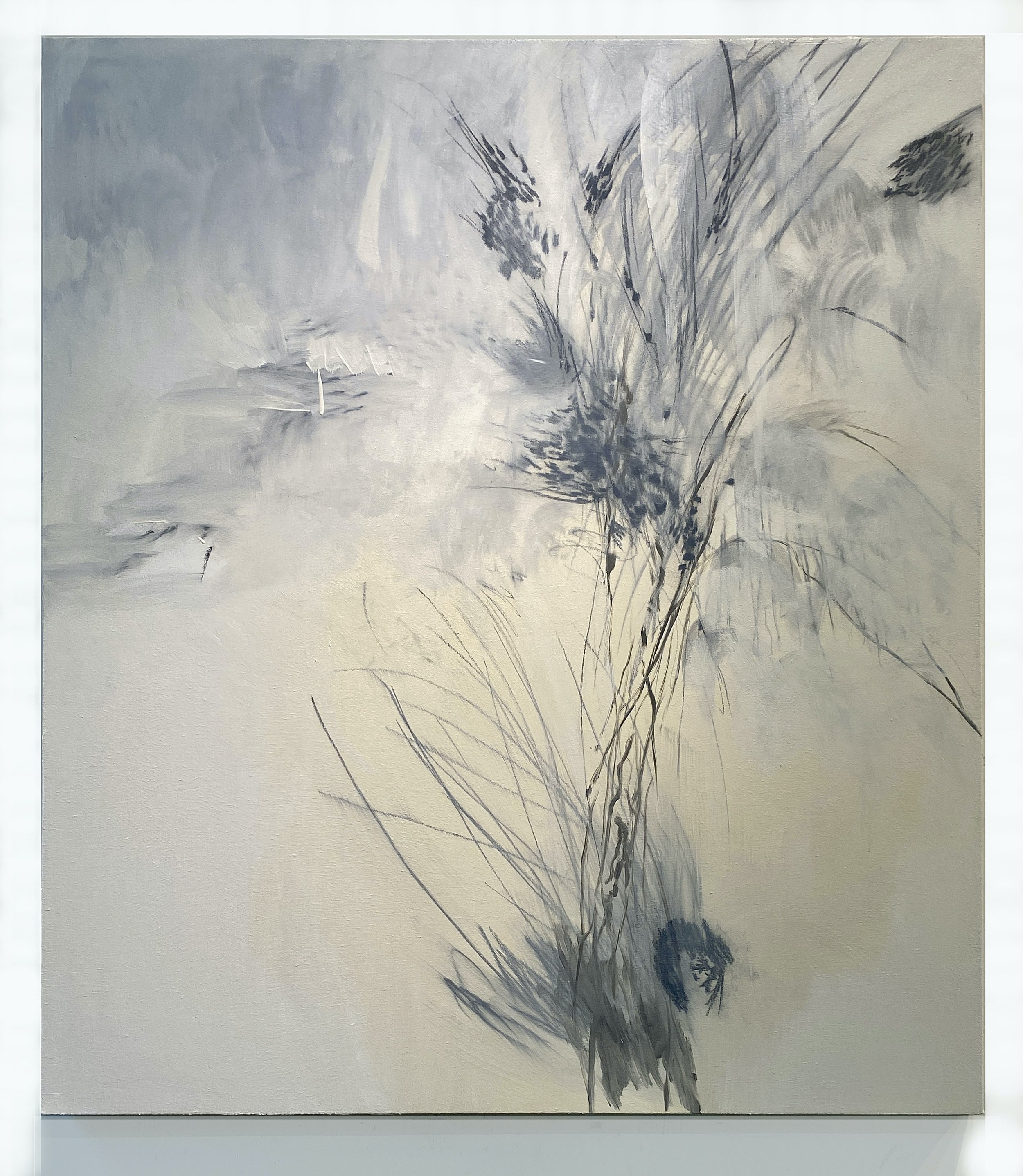 Last offerings, 2024, Oil paint and oil pastel on canvas, 44 x 48 inches