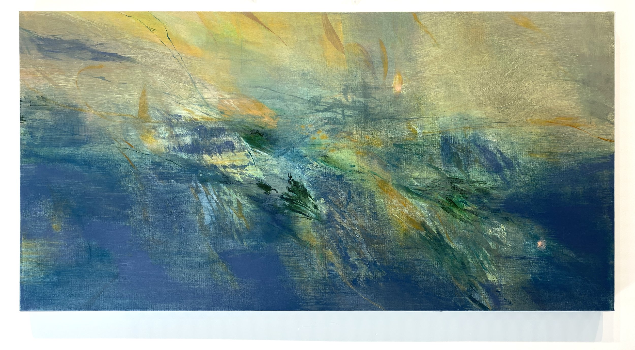 Burn It Down, 2026, Oil on canvas, 22 x 44 inches