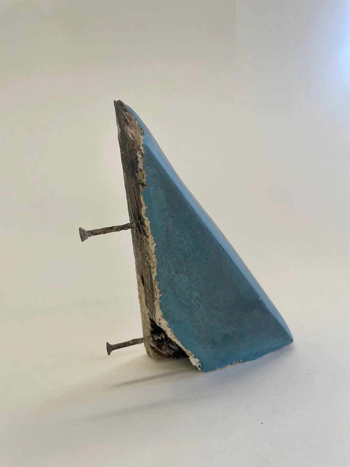  Fresco on found wood with nails   8” x 5” x 1.5” 