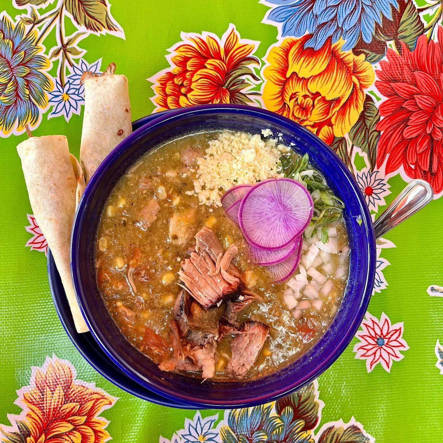 SHEEEEESH PORK GREEN CHILI IS BACK, BABY 🌶 

Other new menu items:
&bull; Green Chile Chicken Taquitos
&bull; Brisket Burnt Ends 
&bull; Jicama Salad

Sounds like a beautiful weekend for BBQ!