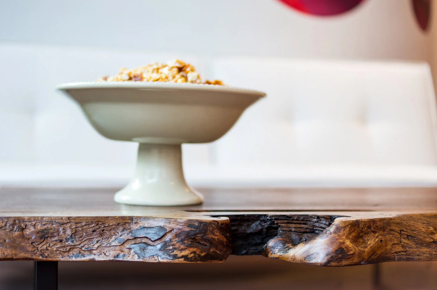 Walnut and Blackened Steel Low Table (detail)