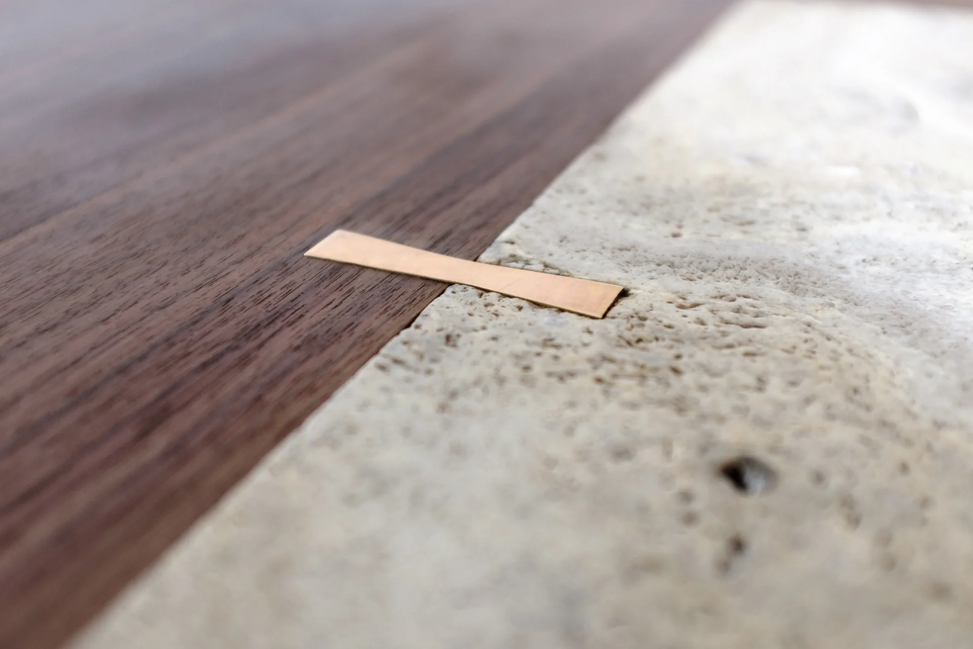 Walnut and Limestone Low Table (detail)