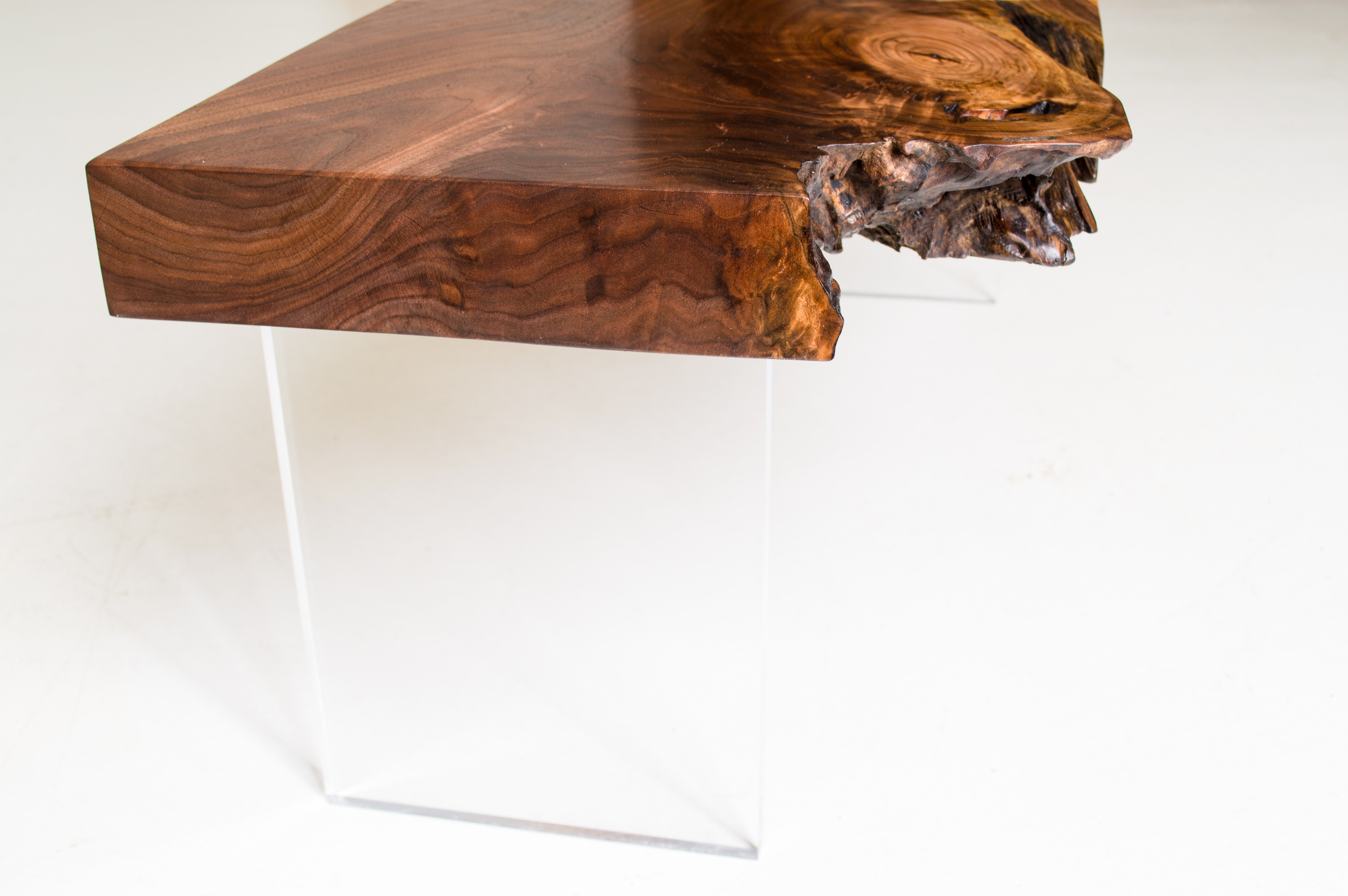 Walnut and Acrylic Low Table (detail)