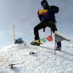 Successful Climber on the Summit of Denali