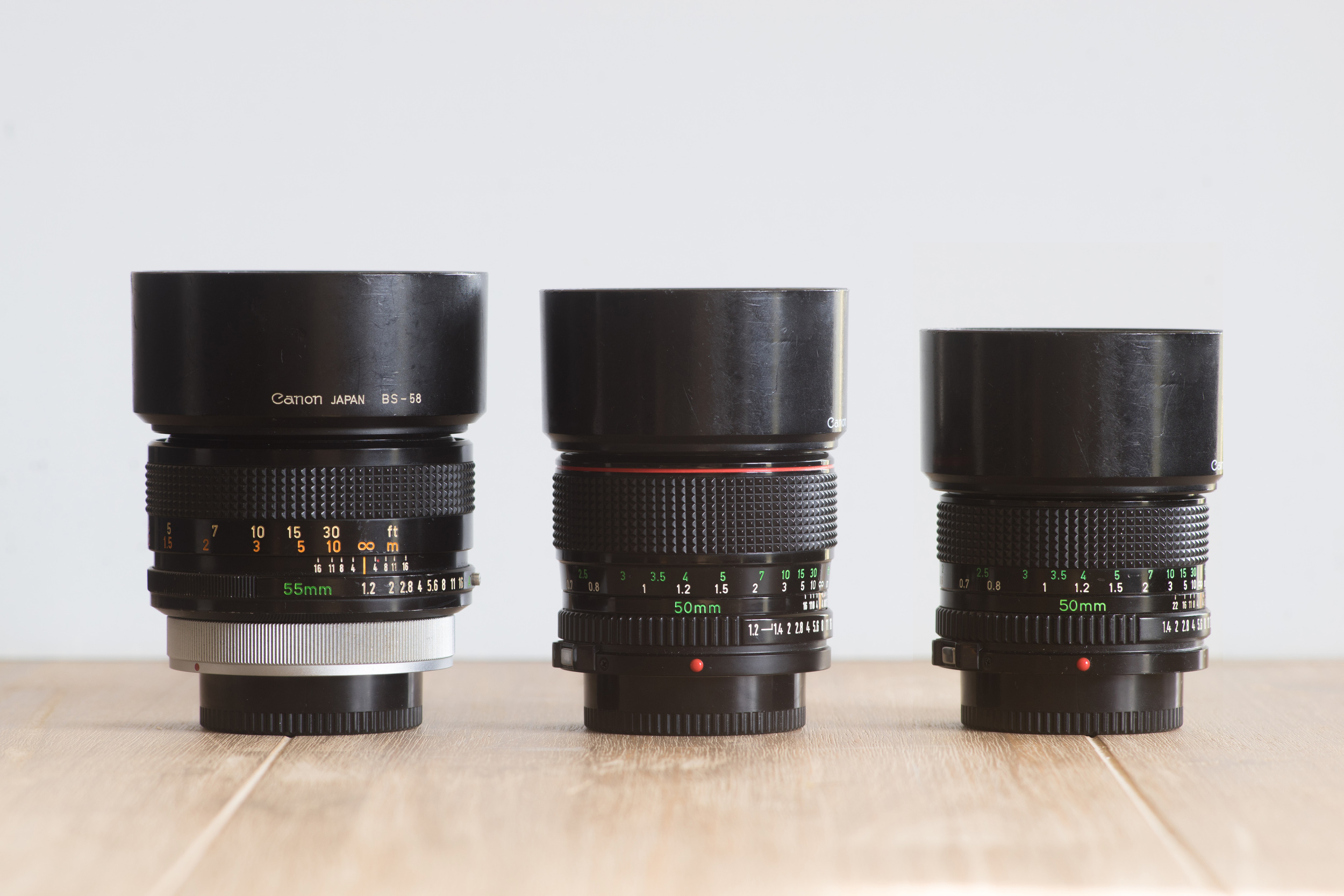 With the lens hoods on.