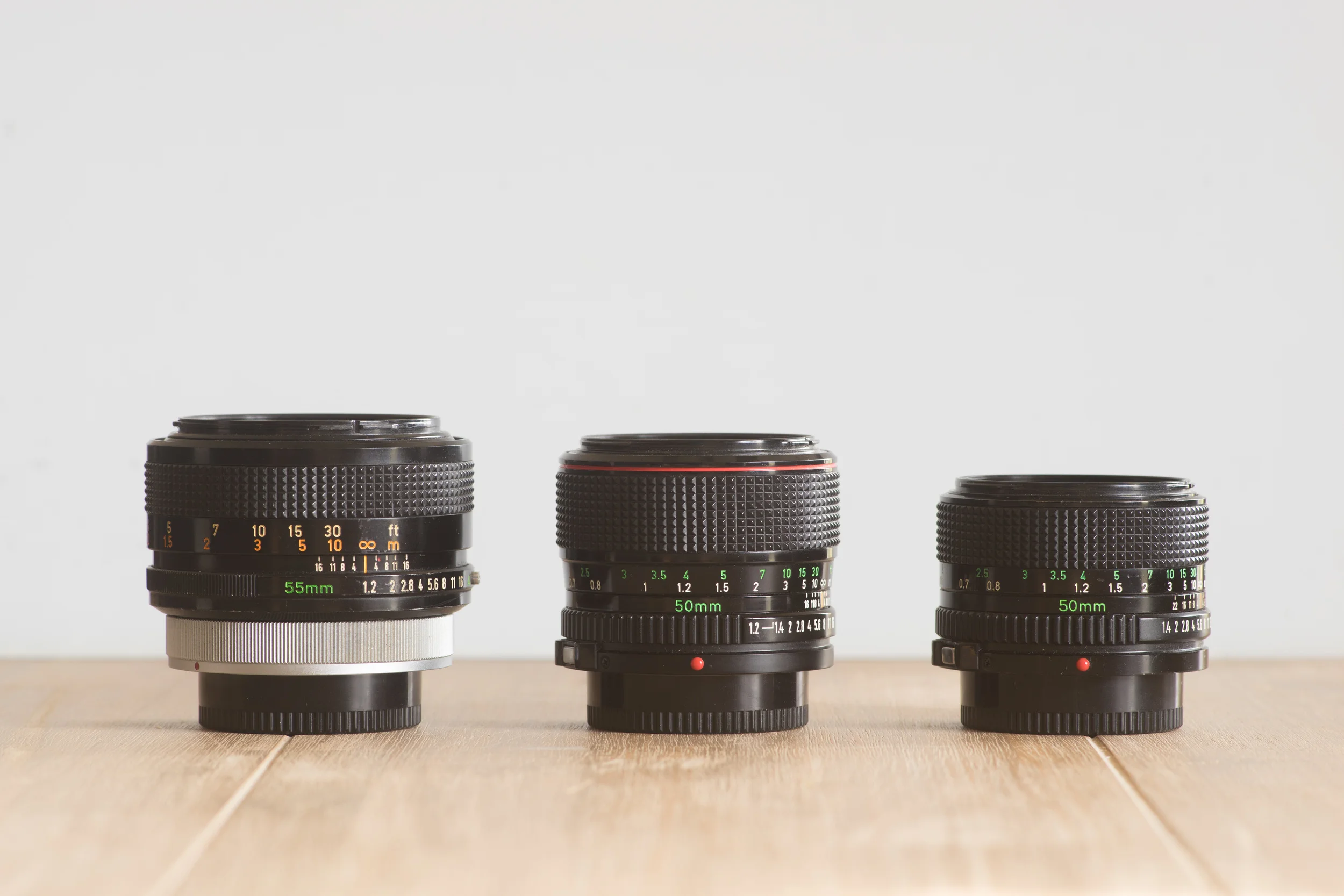 Canon FD 50/55mm lens comparison