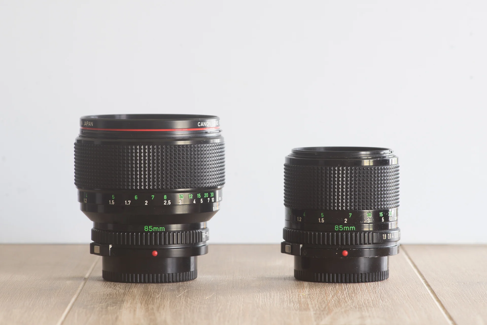 Canon nFD 85mm lens comparison