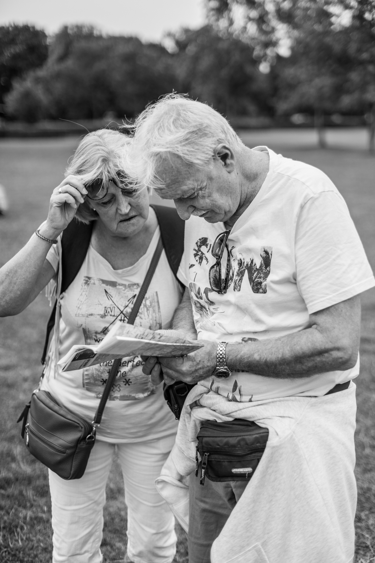 No smartphones here. Good old paper being put to use.