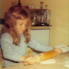 Making tortillas by hand at age 7.
