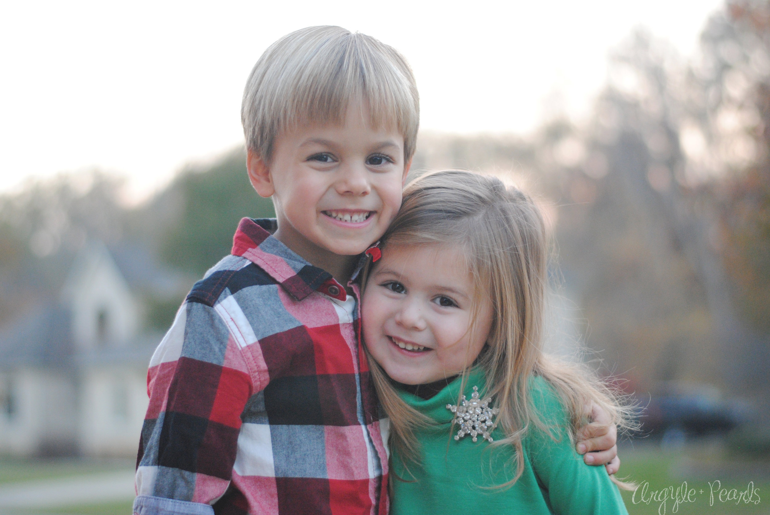 The lighting was so perfect for the dress photo shoot, and my kids were in such good moods, I took advantage and turned it into a Christmas Card shoot as well. Found a winner!