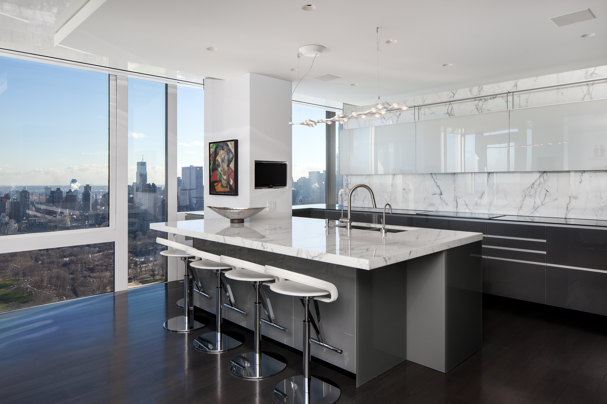   UWS Penthouse   Walnut plank with a custom gray finish SMI Construction Management, Inc. 