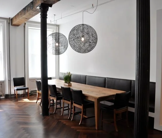   Tribeca Loft  ‘Roasted’ oak in a classic herringbone pattern Harder Construction 