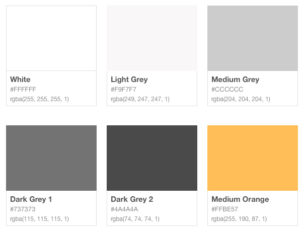 The main premise was to use a neutral palette with only one accent (Medium Orange) colour, that won't compete with already colourful movie tiles content.