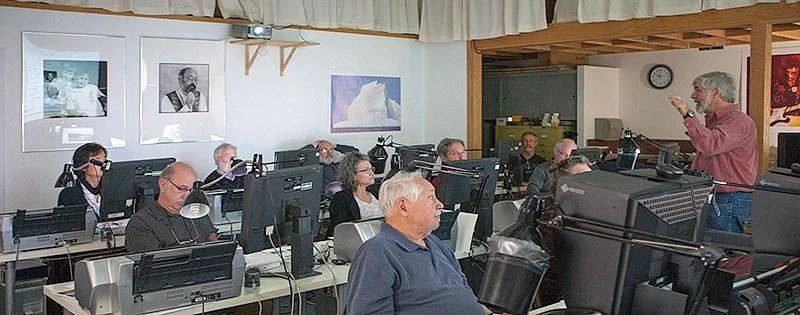 Teaching in our Digital Lab. Stephen Johnson Photography. Pacifica Center for the Arts.