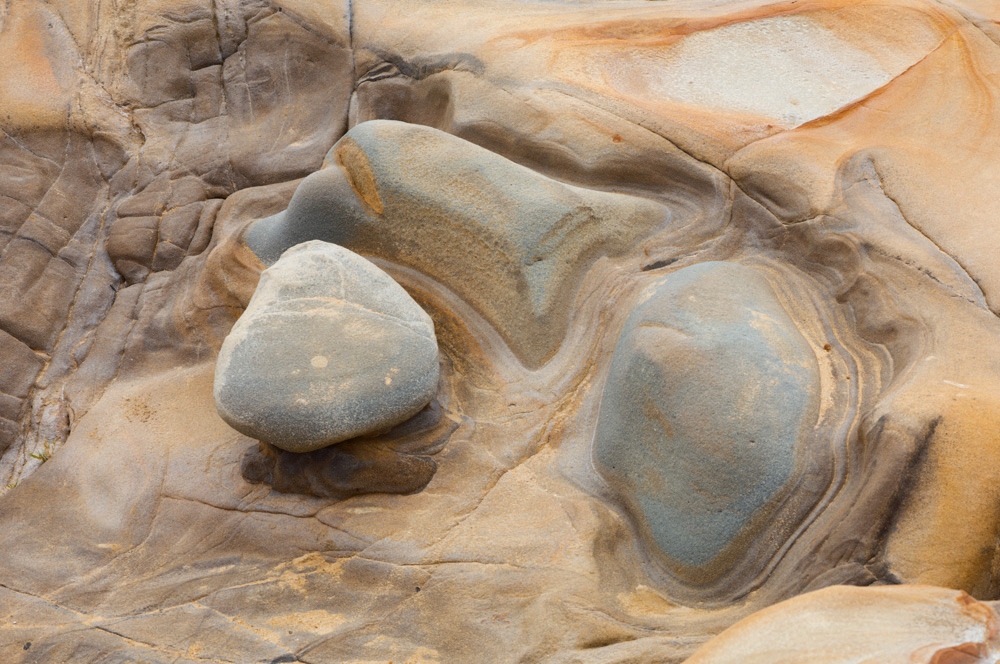 Eroded Sandstone and Granite. Pebble Beach, CA 2012.
