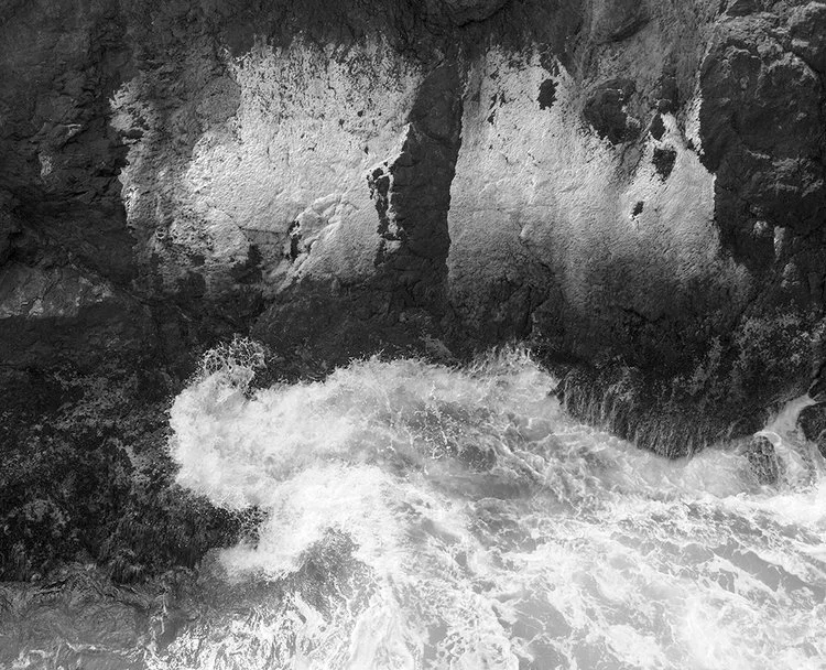 Wave and Cliffs with Algae. Mendocino, CA. 2007. Canon EOS-1Ds Mark II.