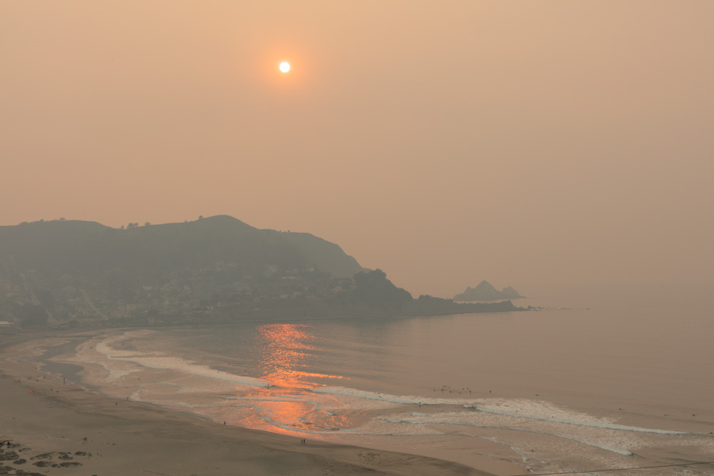 Smoky Skies over Pedro Point Headlands. Pacifica, CA.