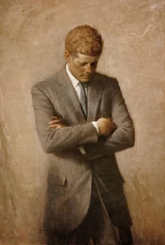 John F. Kennedy painting by Aaron Shikler. 1970. White House Portrait Collection.