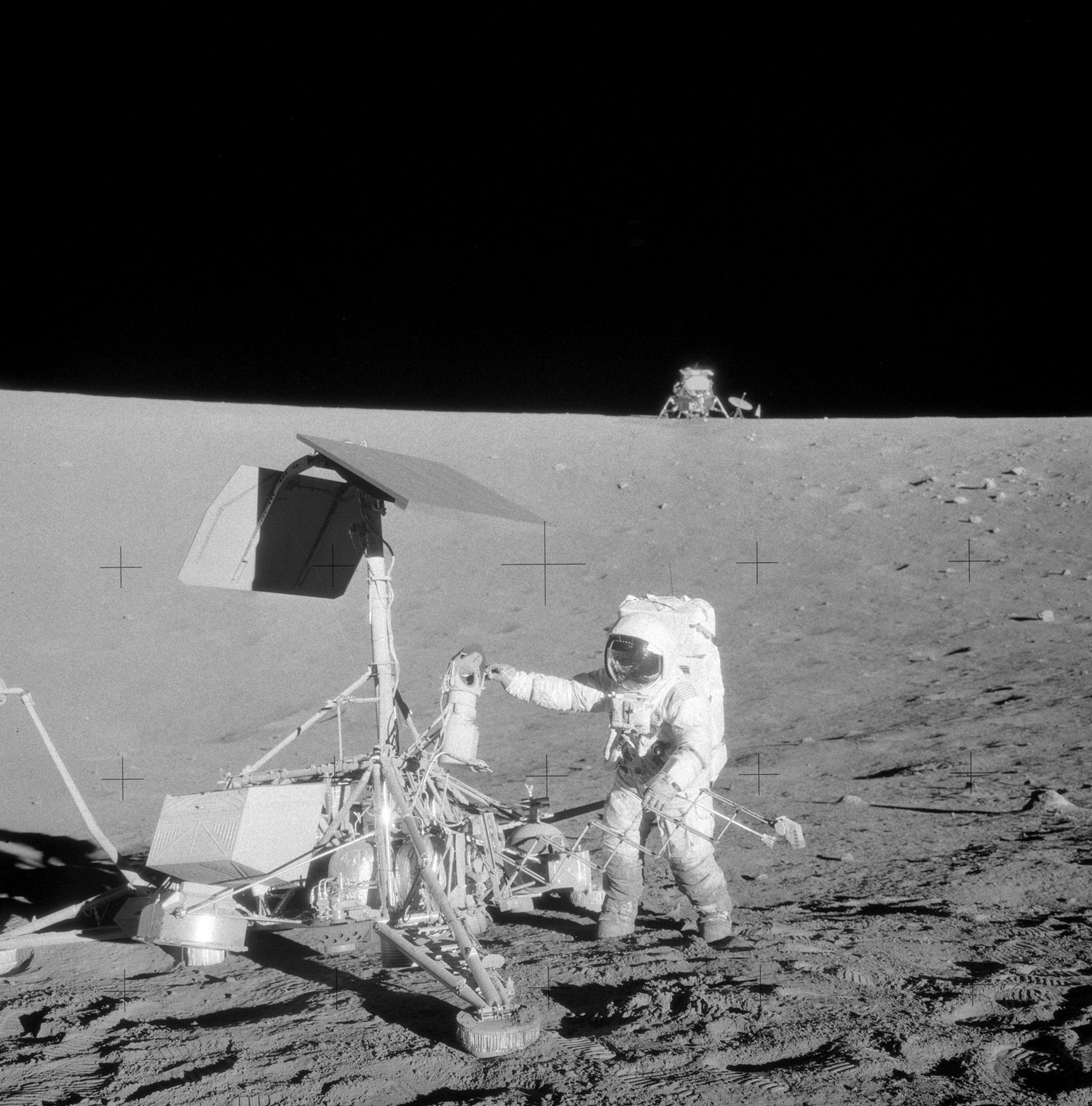 Alan Bean at Surveyor III. Apollo 12. Moon. 1969.