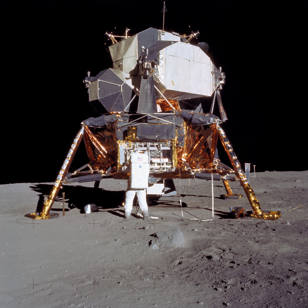 Apollo 11 Lunar Module (LM) "Eagle" on the moon.