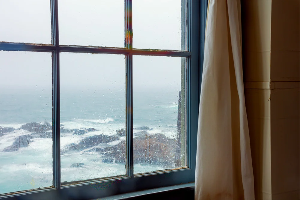 Window and Surf, Pigeon Point Lighthouse. CA. 2019. +-3 stop HDR. Canon EOS 5DSr.