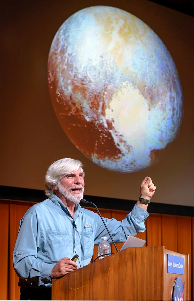 Steve Lecturing at NASA Ames. August 15, 2019. NASA photo by Don Richey..