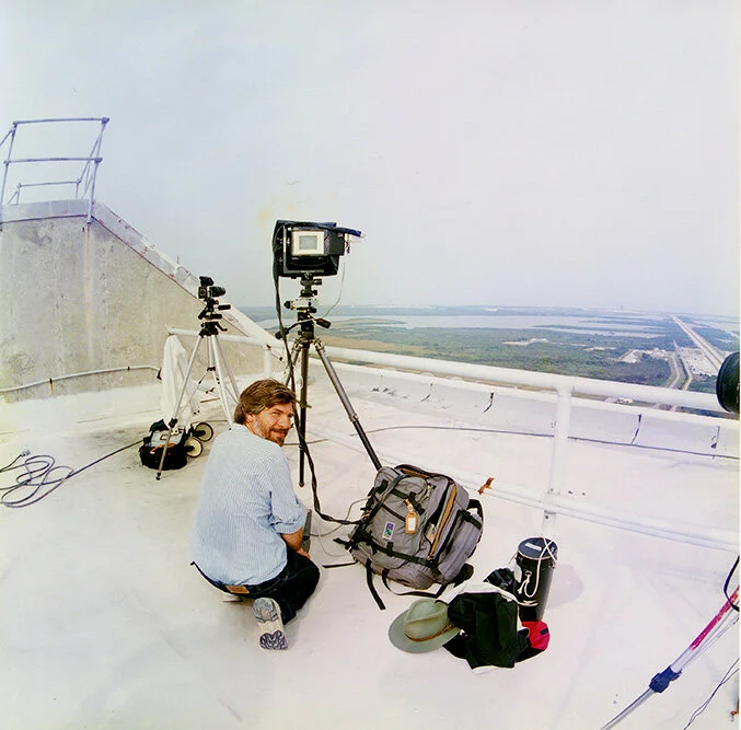 Readying for Space Shuttle Launch on top of Vertical Assembly Building. Kennedy Space Center. FL. 1997.