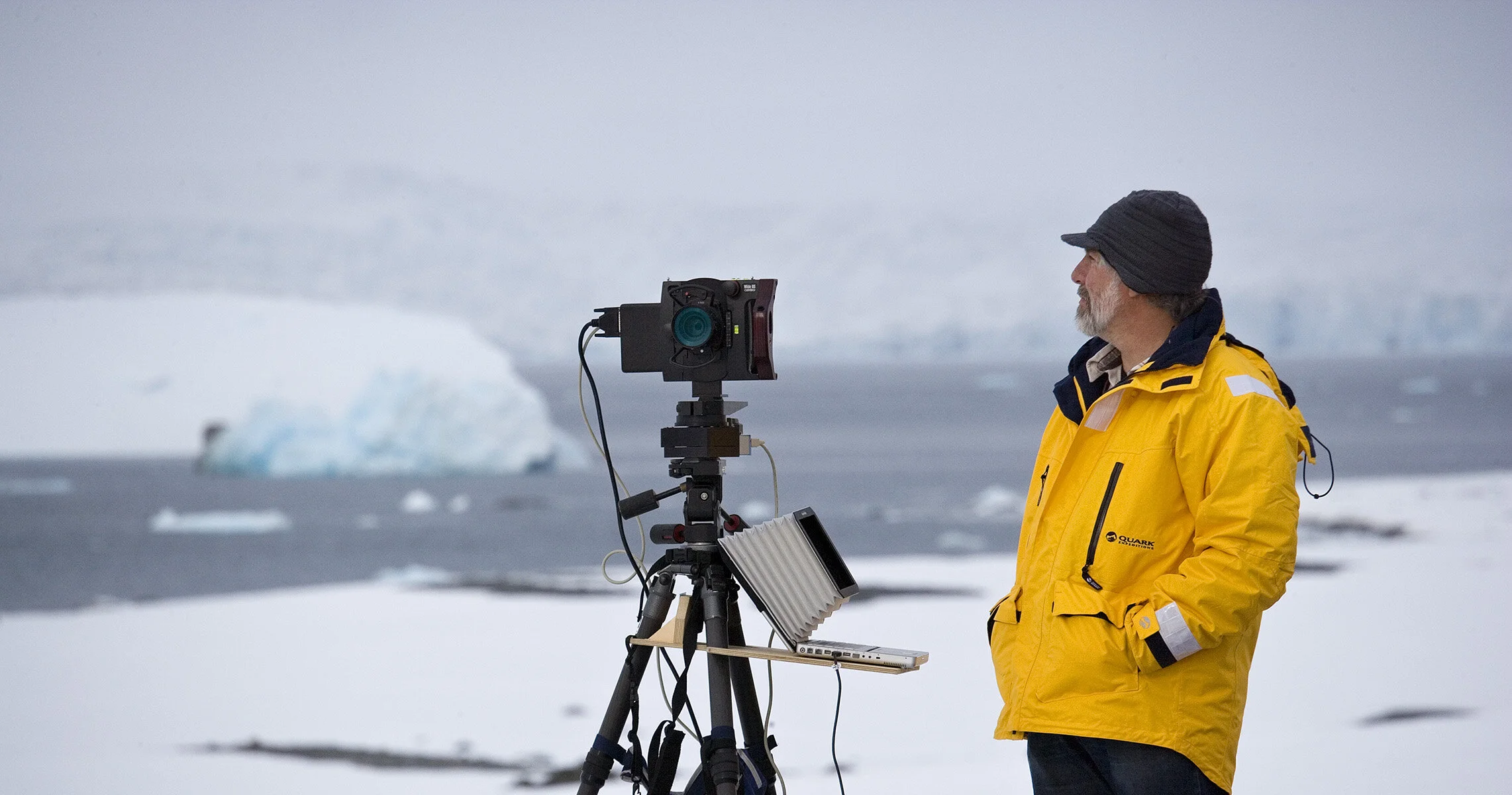 Steve in Antarctica with Betterlight Scanning Back by Jeff Schewe. 2005.