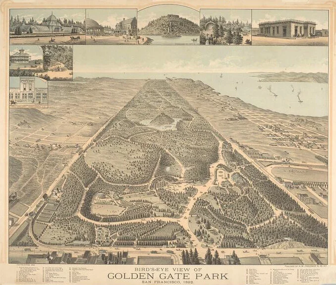 Bird’s Eye View of Golden Gate Park. 1892.