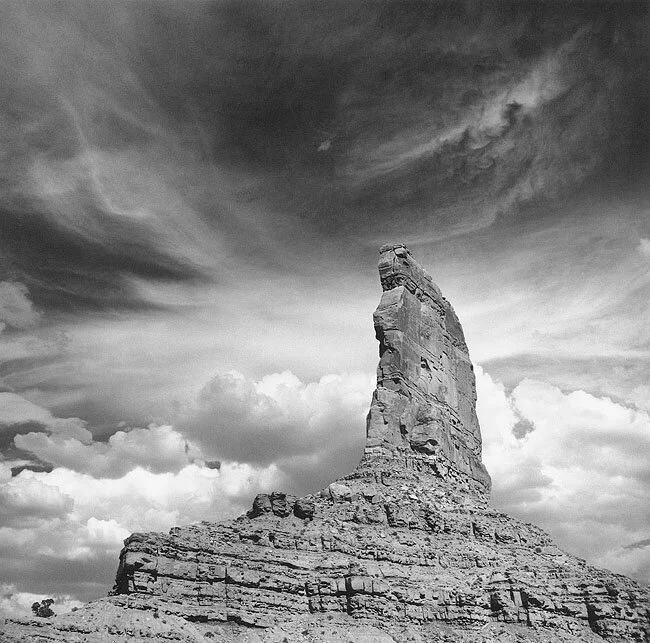 Castle Butte. Valley of the Gods. Utah. (with Liz Haenel) 1977.120mm black and white film.In 2017, President Donald Trump issued a proclamation that reduced the area of Bears Ears National Monument, proclaimed by President Barack Obama in December 2…