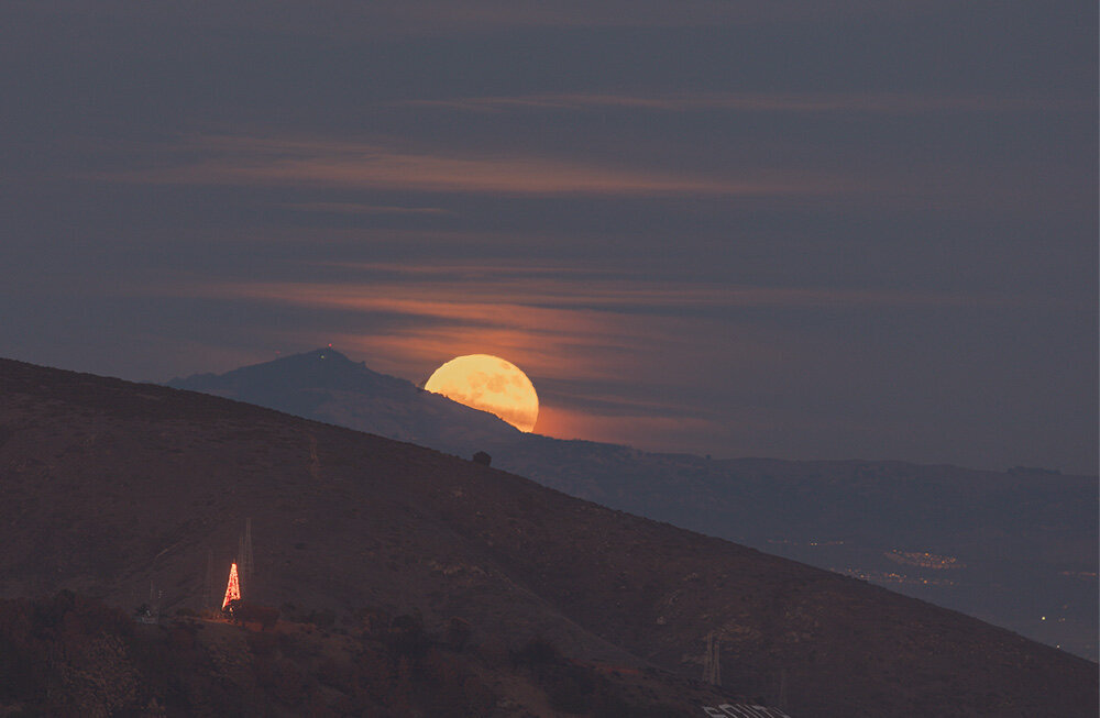 Rising Full Moon over Mt. Diablo. 2020.